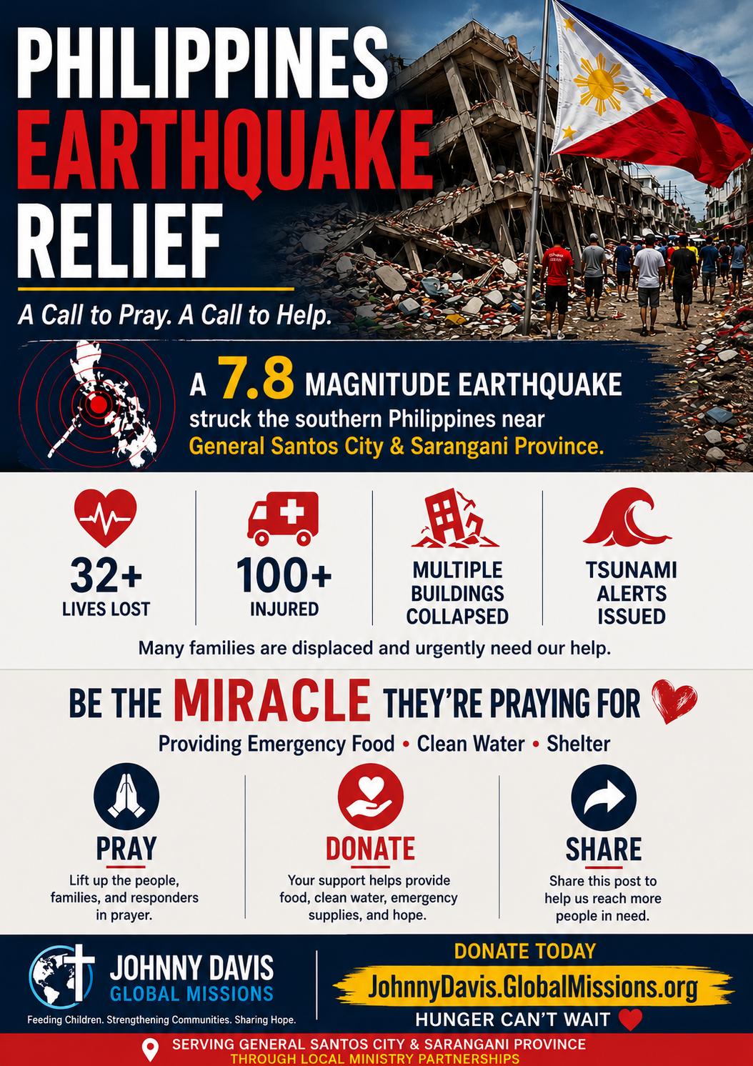 Earthquake relief efforts for General Santos City and Sarangani Province, Philippines